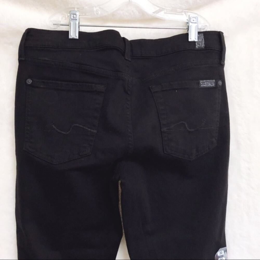 7 For All Mankind Black Distressed Gwen Skinny Ankle Jeans - Picture 6 of 8